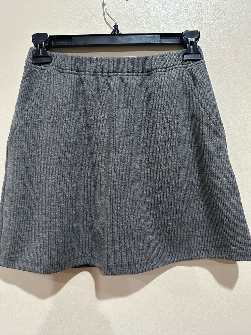 Pink Lily Charcoal Ribbed A-Line Skirt